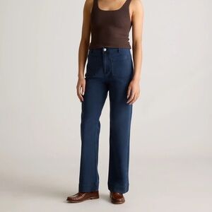 Quince French Terry Wide Leg Pants - Deep Navy size 4